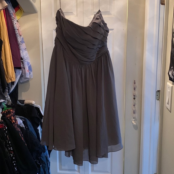 Azazie Grey Bridesmaid Dress - Picture 2 of 7